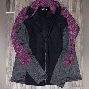 2piece set of leggings and a long sleeve zip up sweater/Size Large